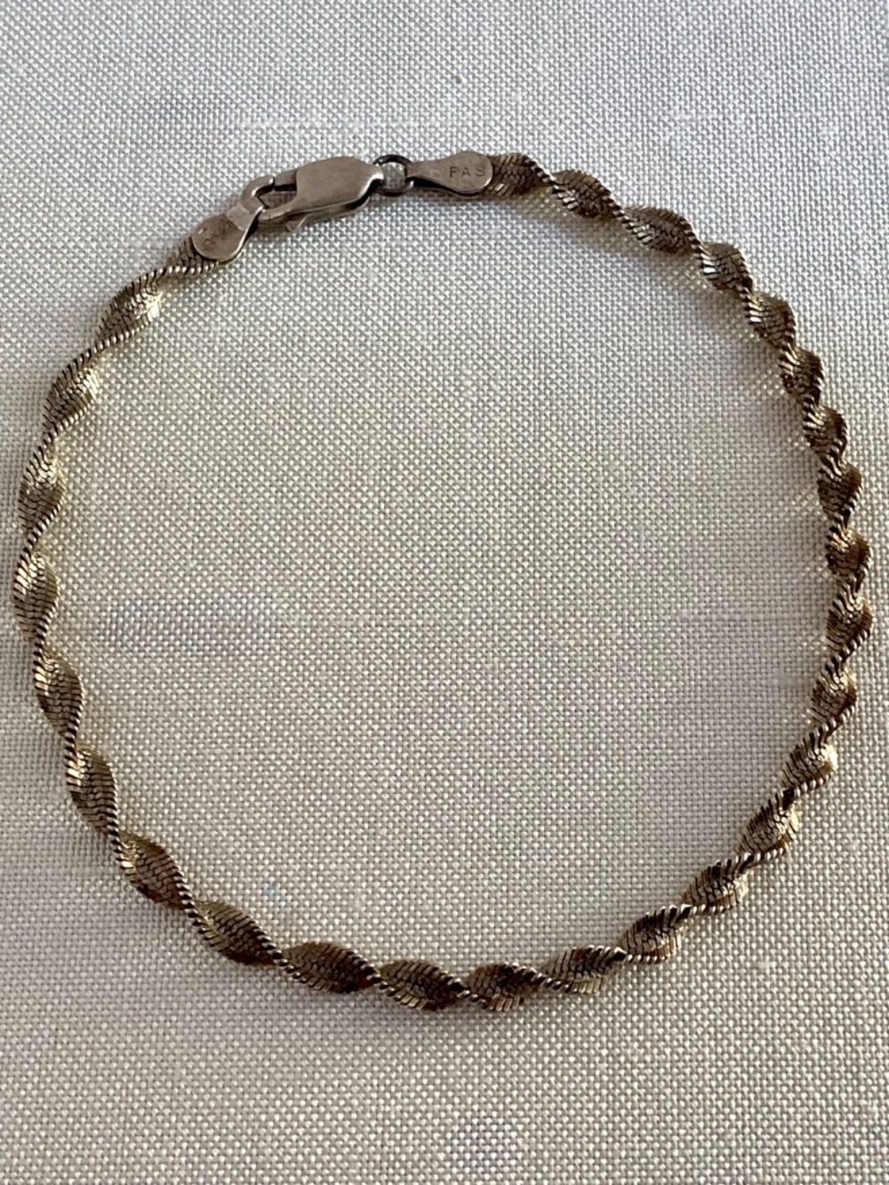 Italian 925 Gold-Tone Twisted Bracelet